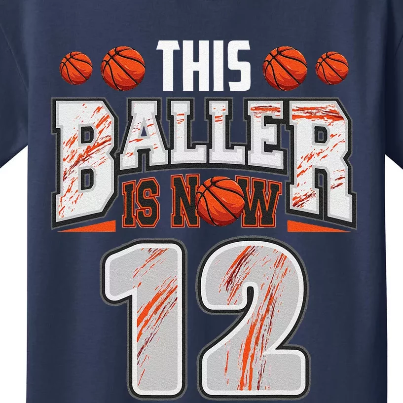 Basketball Player 12 Years Old Boy Basketball 12th Birthday Kids T-Shirt