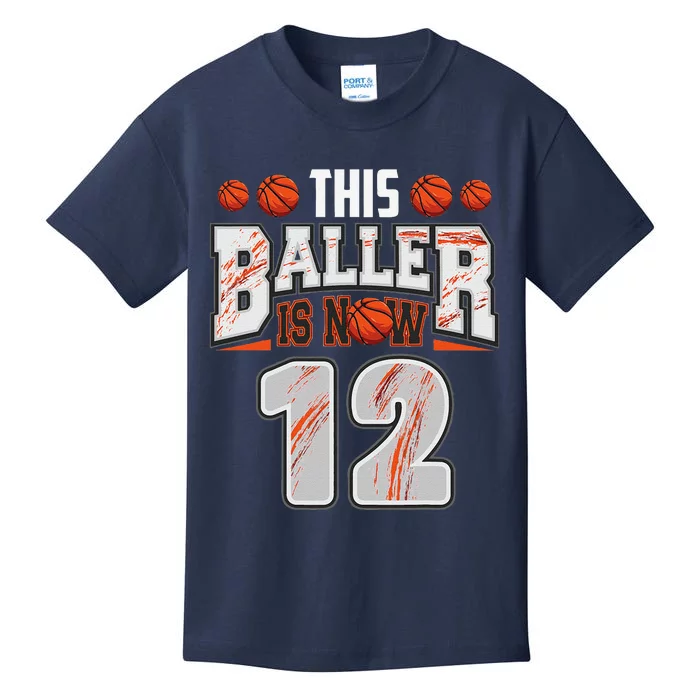 Basketball Player 12 Years Old Boy Basketball 12th Birthday Kids T-Shirt