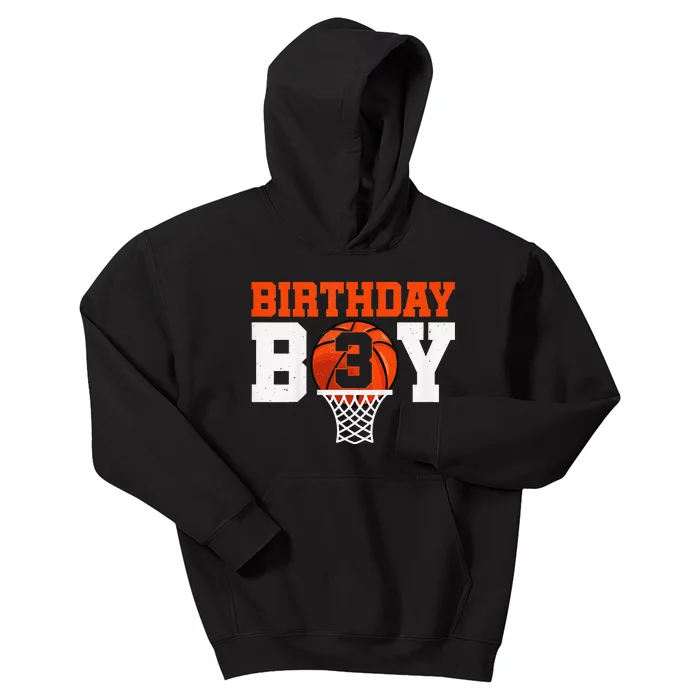 Basketball player 3 Years Old Basketball 3rd Bday Kids Hoodie