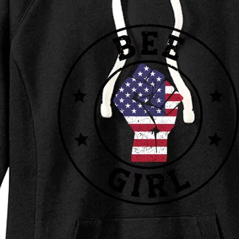 Bee Patriotic 4th July Independence Day Honey Gift Women's Fleece Hoodie