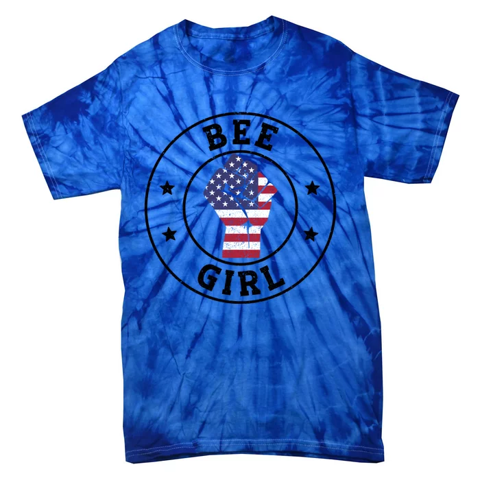 Bee Patriotic 4th July Independence Day Honey Gift Tie-Dye T-Shirt