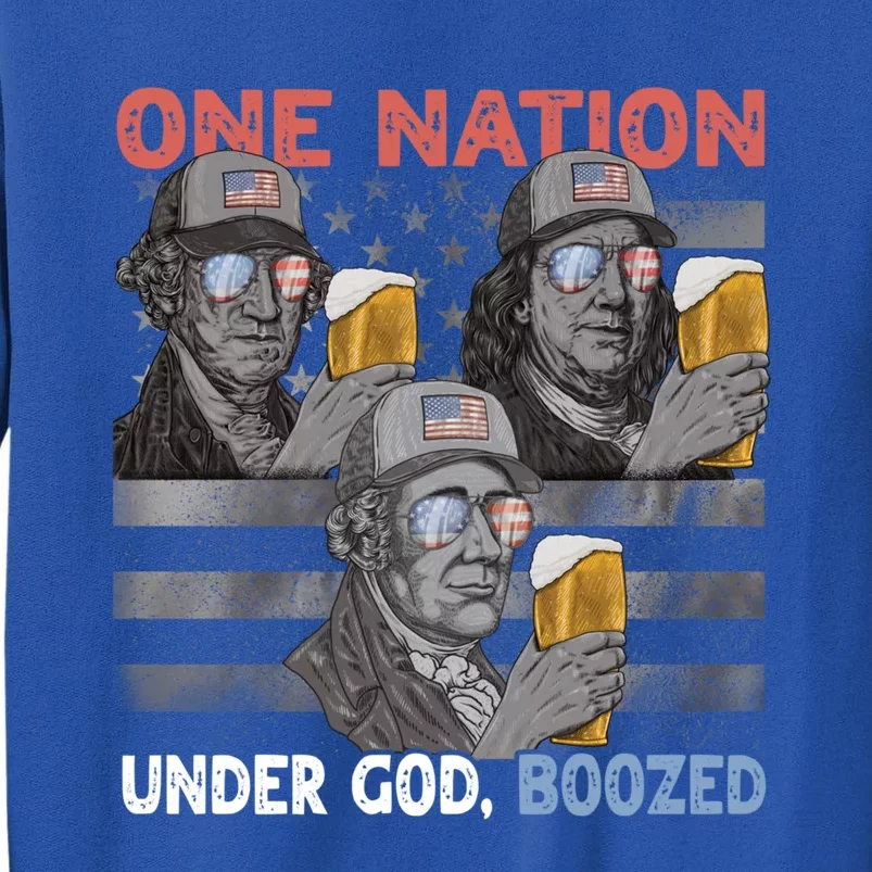 Beer Presidents 4th Of July One Nation Under God Boozed Meaningful Gift Sweatshirt