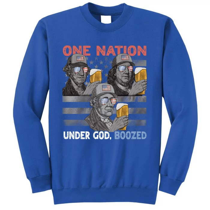 Beer Presidents 4th Of July One Nation Under God Boozed Meaningful Gift Sweatshirt