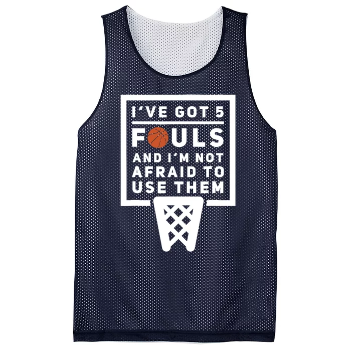 Basketball Player 5 Fouls - Funny Basketball Mesh Reversible Basketball Jersey Tank