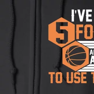 Basketball Player 5 Fouls - Funny Basketball Full Zip Hoodie