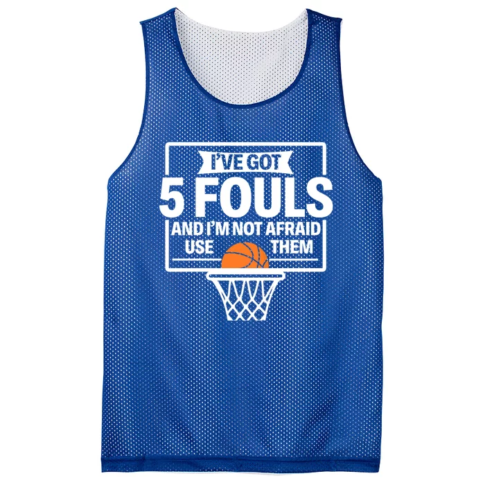 Basketball Player 5 Fouls Funny Basketball Dad Mom Gift Mesh Reversible Basketball Jersey Tank