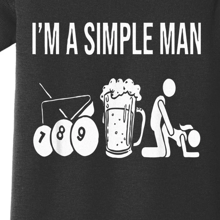 Billiard Pool 8ball Cue Billard Im A Simple Man Baby Bodysuit