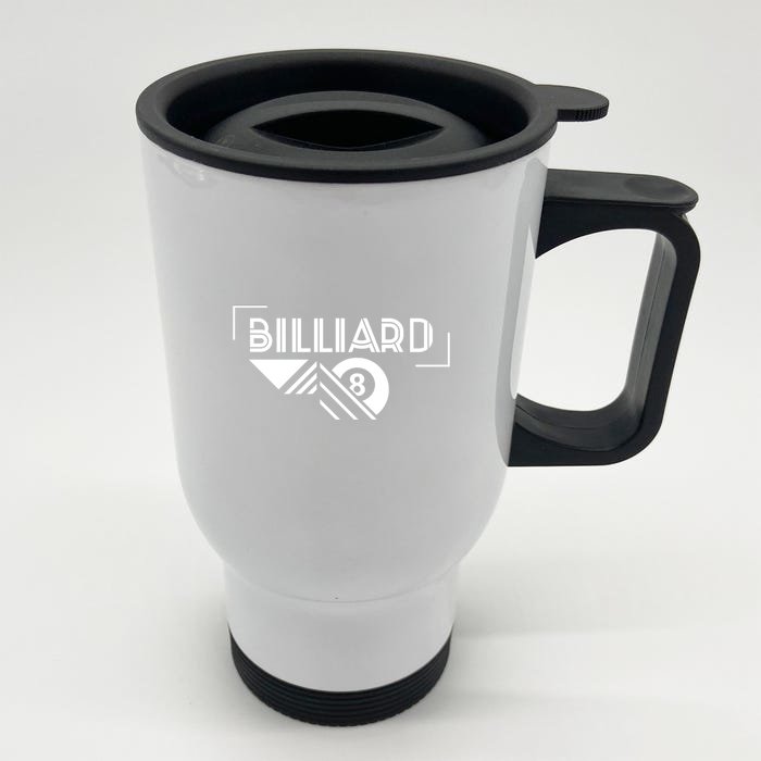 Billiards Pool 8 Ball Billiards Dad Gift For Father’s Day Front & Back Stainless Steel Travel Mug