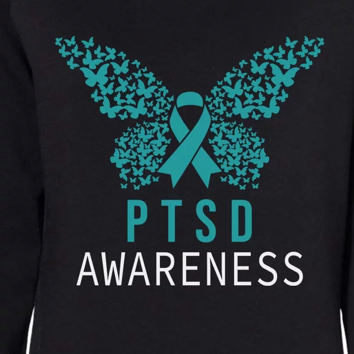 Butterfly PTSD Awareness Womens California Wash Sweatshirt