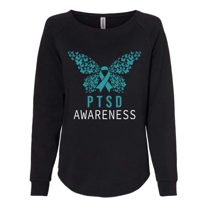 Butterfly PTSD Awareness Womens California Wash Sweatshirt