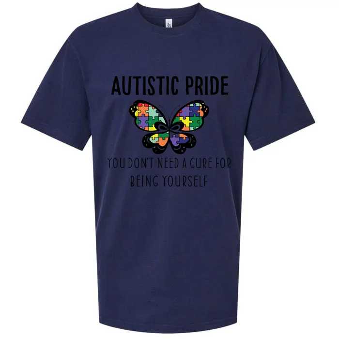 Butterfly Puzzle Autistic Pride Autism Awareness Acceptance Great Gift Sueded Cloud Jersey T-Shirt