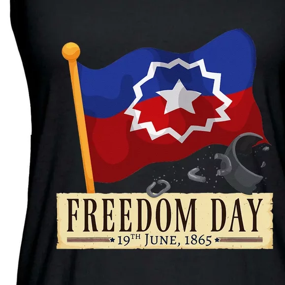 Black Proud African American for Juneteenth Flag Ladies Essential Flowy Tank