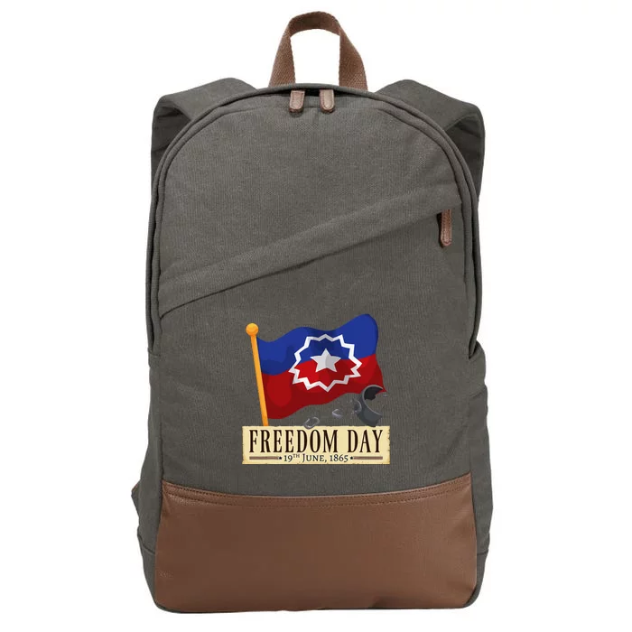 Black Proud African American for Juneteenth Flag Cotton Canvas Backpack