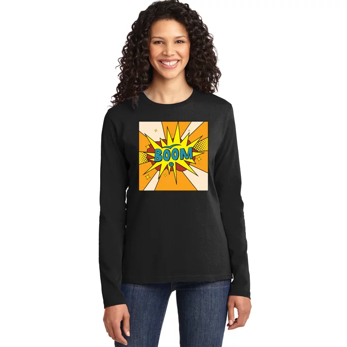 Boom Pop Art Ladies Long Sleeve Shirt