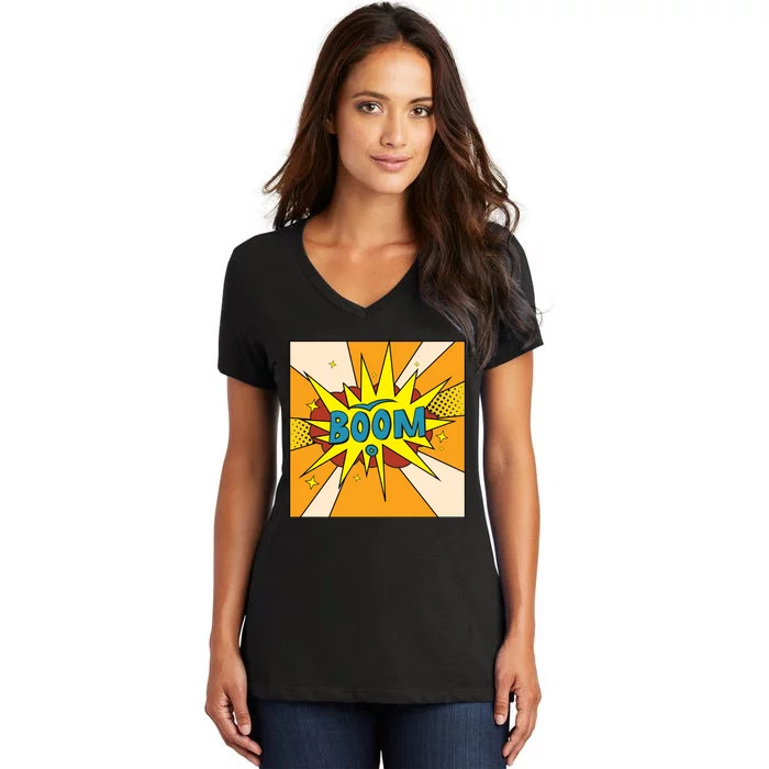 Boom Pop Art Women's V-Neck T-Shirt