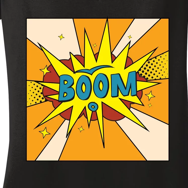 Boom Pop Art Women's V-Neck T-Shirt