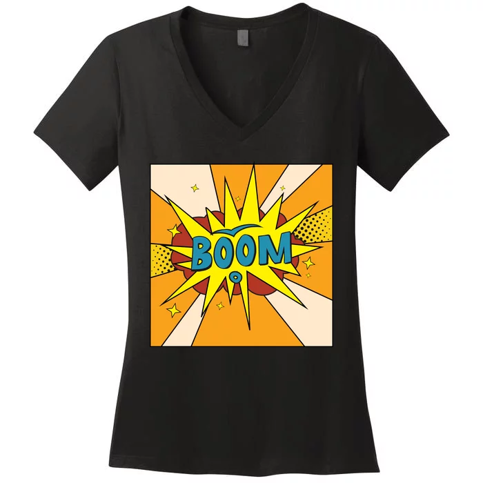 Boom Pop Art Women's V-Neck T-Shirt