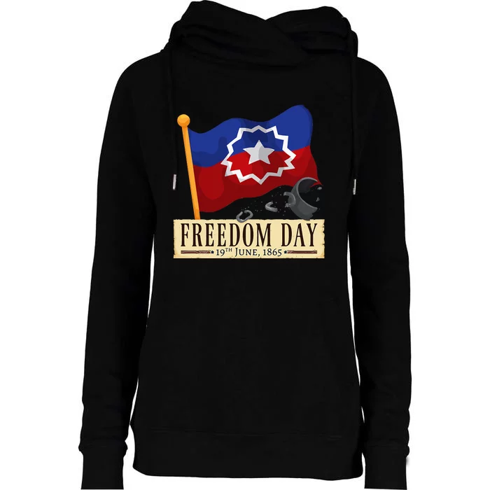 Black Proud African American For Juneteenth Flag Womens Funnel Neck Pullover Hood