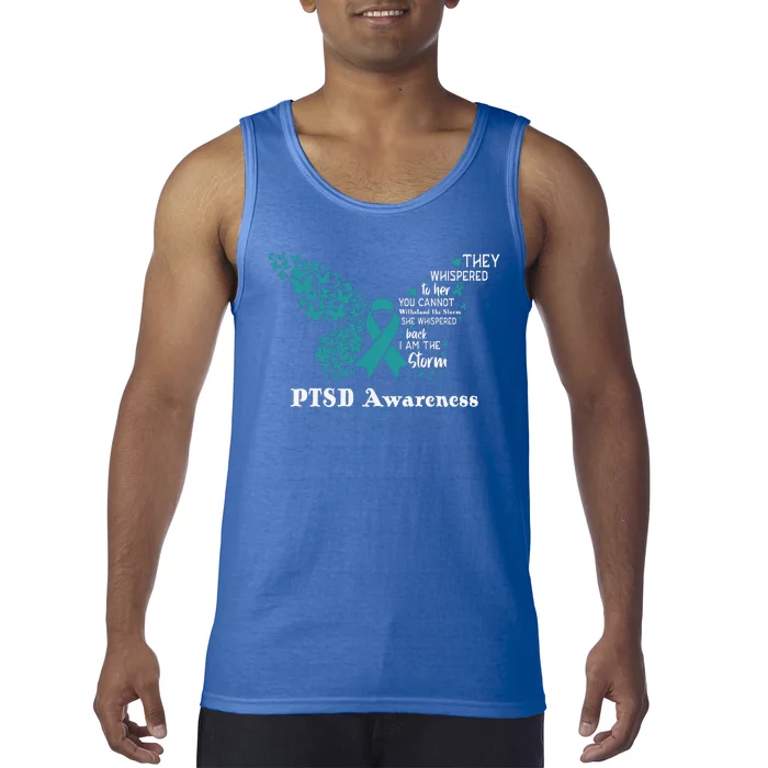 Butterfly PTSD Awareness I Am The Storm PTSD Tank Top