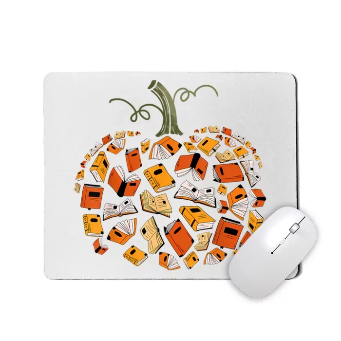 Book Pumpkin Autumn Fall Librarians Bookworm Teacher Mousepad