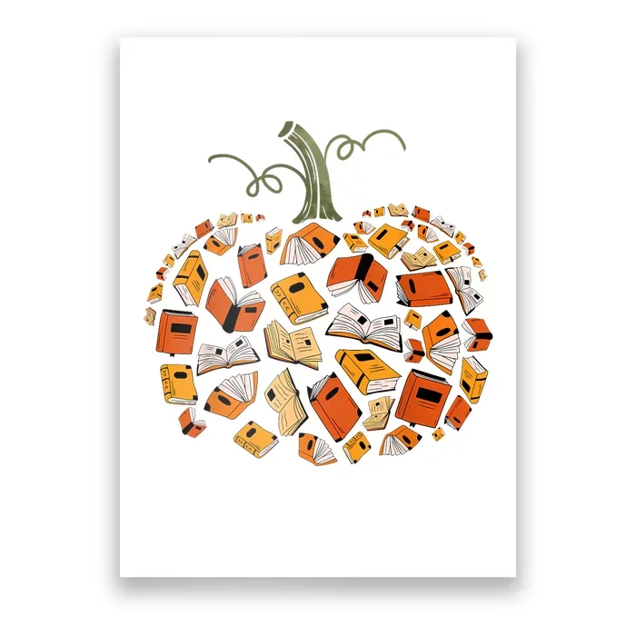 Book Pumpkin Autumn Fall Librarians Bookworm Teacher Poster