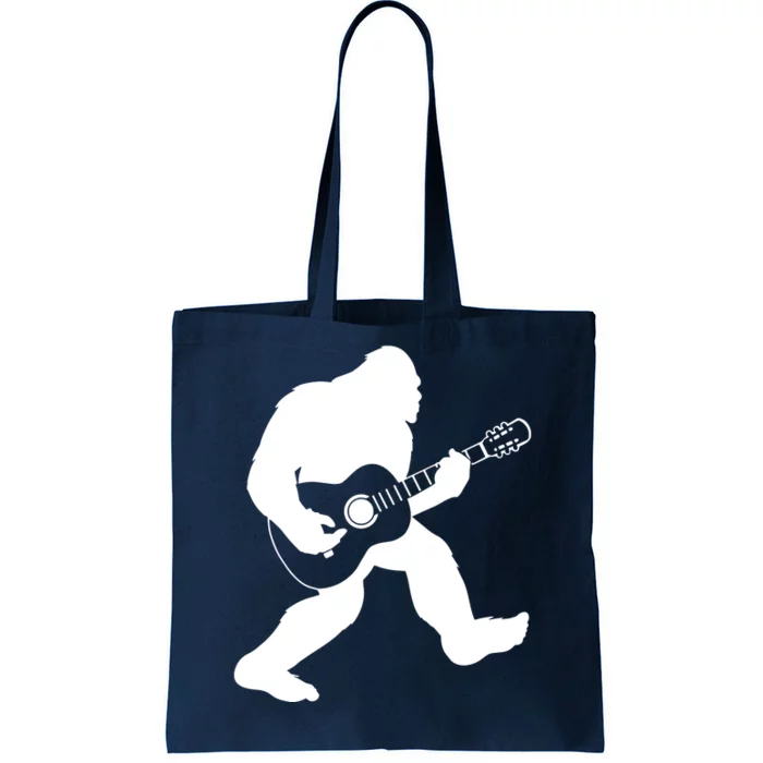 Bigfoot Playing Acoustic Guitar Tote Bag