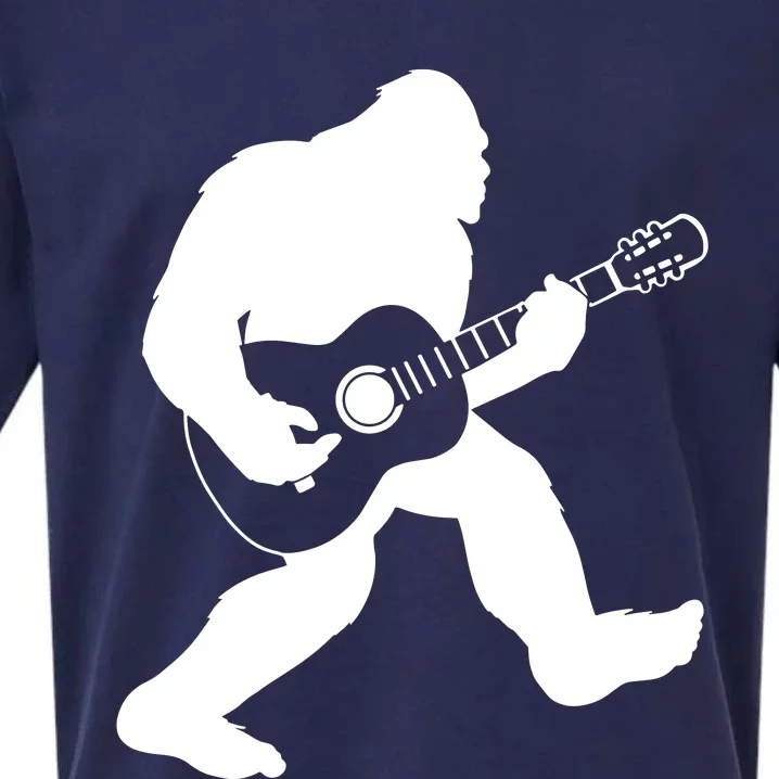 Bigfoot Playing Acoustic Guitar Sueded Cloud Jersey T-Shirt