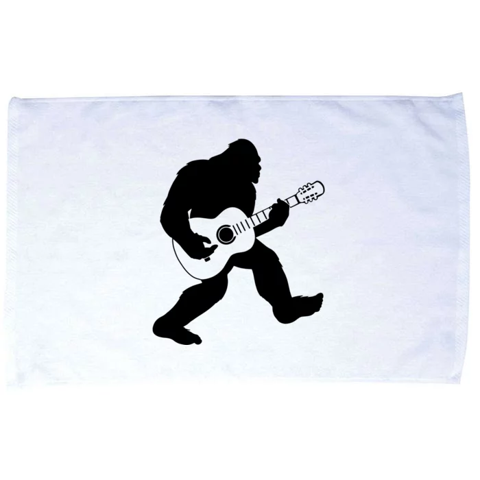 Bigfoot Playing Acoustic Guitar Microfiber Hand Towel