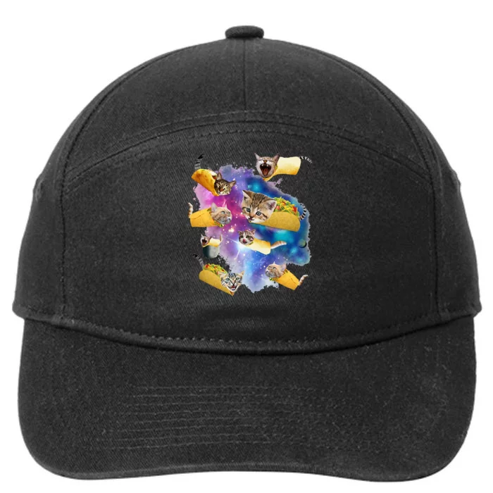 Burrito Pizza And Taco Cat In Space Tacocat Gift Idea 7-Panel Snapback Hat