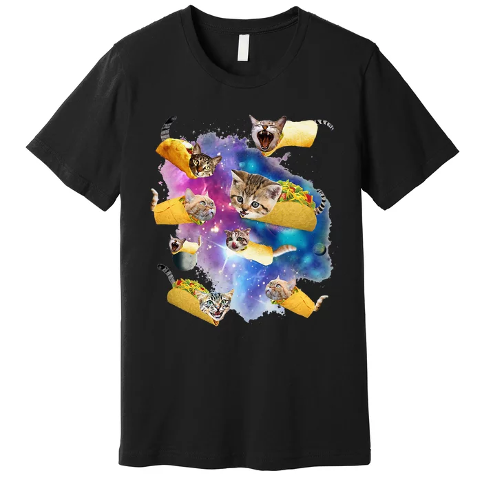 Burrito Pizza And Taco Cat In Space Tacocat Gift Idea Premium T-Shirt