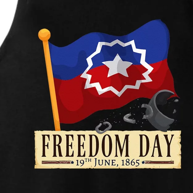 Black Proud African American for Juneteenth Flag Ladies Tri-Blend Wicking Tank