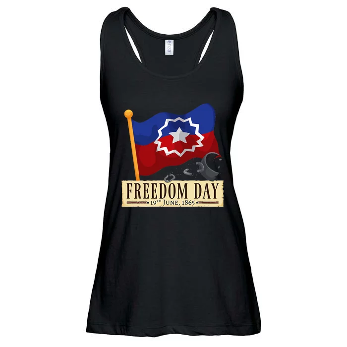 Black Proud African American for Juneteenth Flag Ladies Essential Flowy Tank