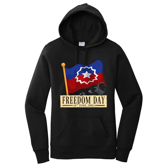 Black Proud African American for Juneteenth Flag Women's Pullover Hoodie