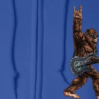 Bigfoot Playing A Dragon Guitar Rock On Sasquatch Full Zip Hoodie