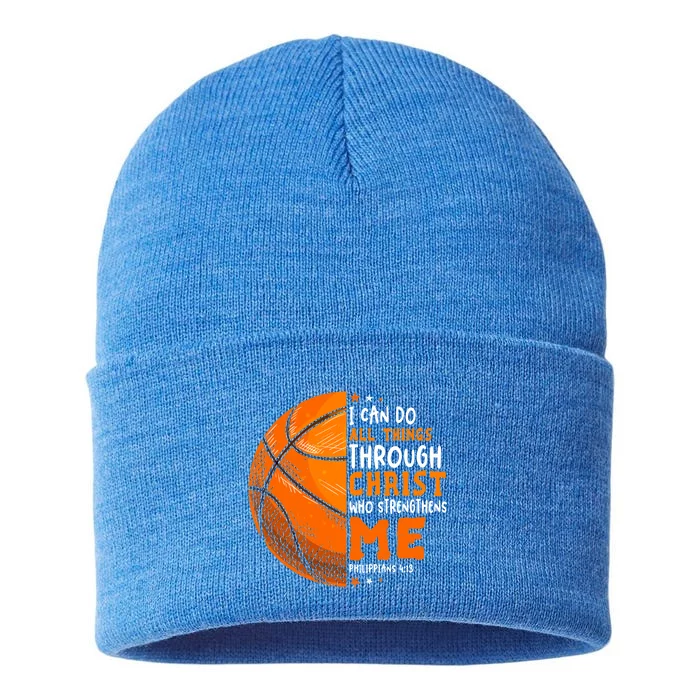 Basketball Player And Fans Funny For Dad Mom Gift Sustainable Knit Beanie