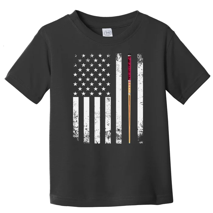 Billiards Pool American Flag Toddler T-Shirt