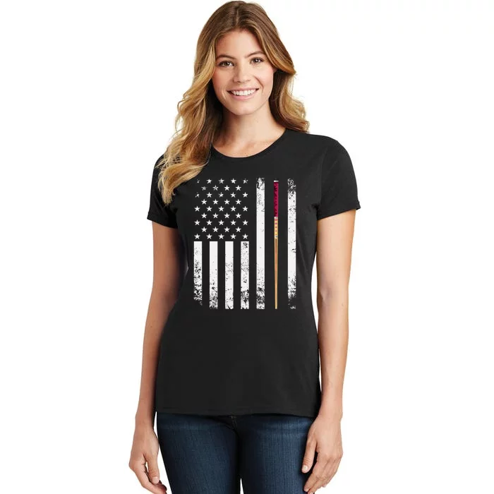 Billiards Pool American Flag Women's T-Shirt