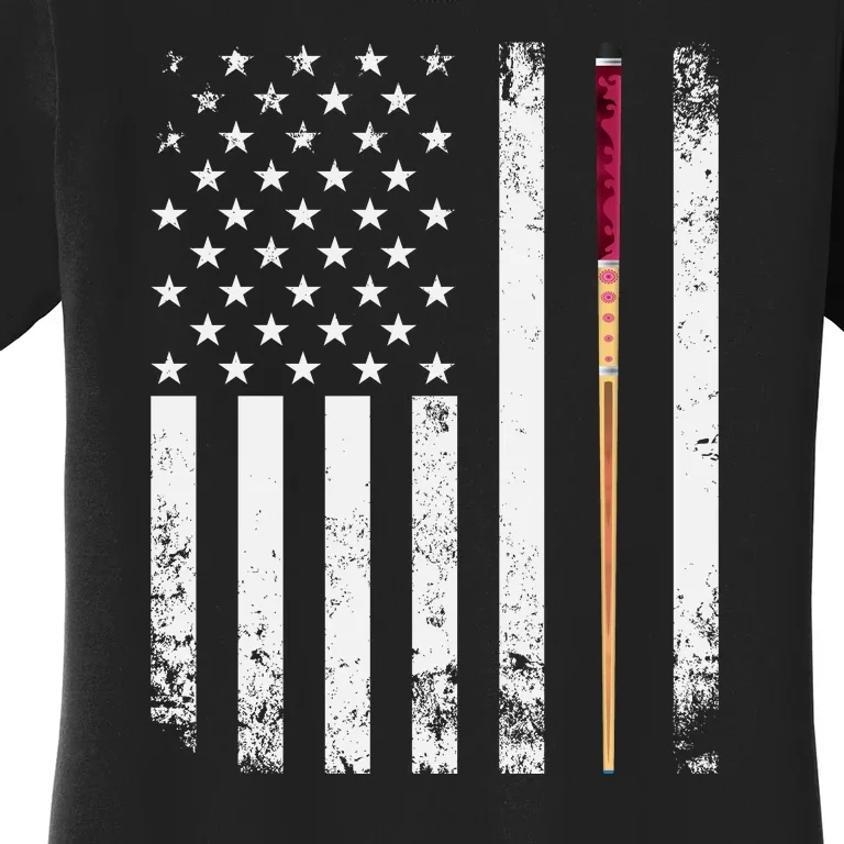 Billiards Pool American Flag Women's T-Shirt