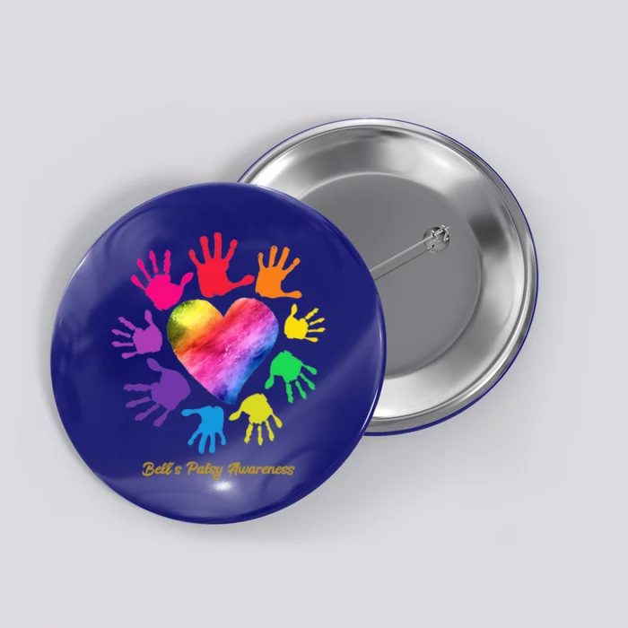 Bell's Palsy Awareness Hands Bell's Palsy Gift Funny Gift Button