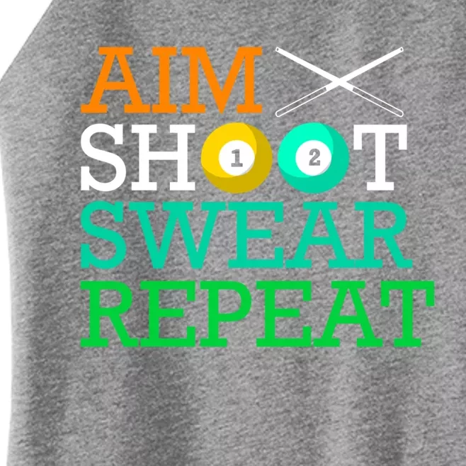 Billiards Pool Aim Shoot Swear Repeat Gift Women’s Perfect Tri Rocker Tank