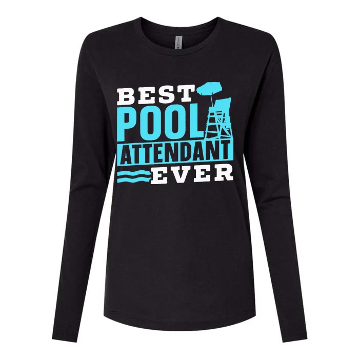 Best Pool Attendant Ever Rescuer Swimming Attendants Womens Cotton Relaxed Long Sleeve T-Shirt