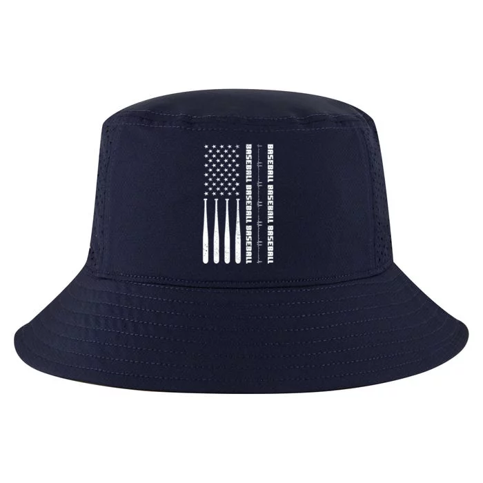 Baseball Player American Flag Patriotic Boy Baseball Cool Comfort Performance Bucket Hat