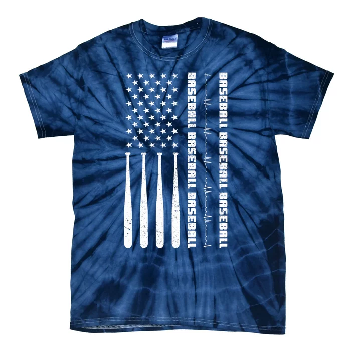 Baseball Player American Flag Patriotic Boy Baseball Tie-Dye T-Shirt