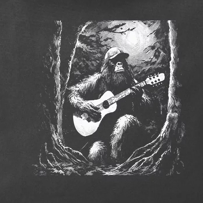 Bigfoot Playing Acoustic Guitar Zip Tote Bag