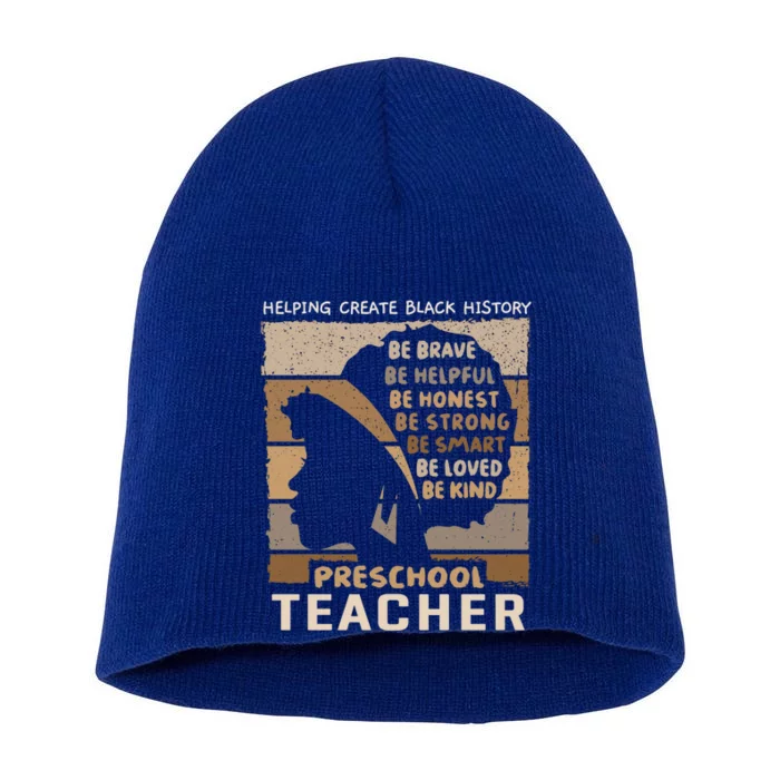 Black Preschool And Pregiftk Teacher And 'S Black Educator Cool Gift Short Acrylic Beanie