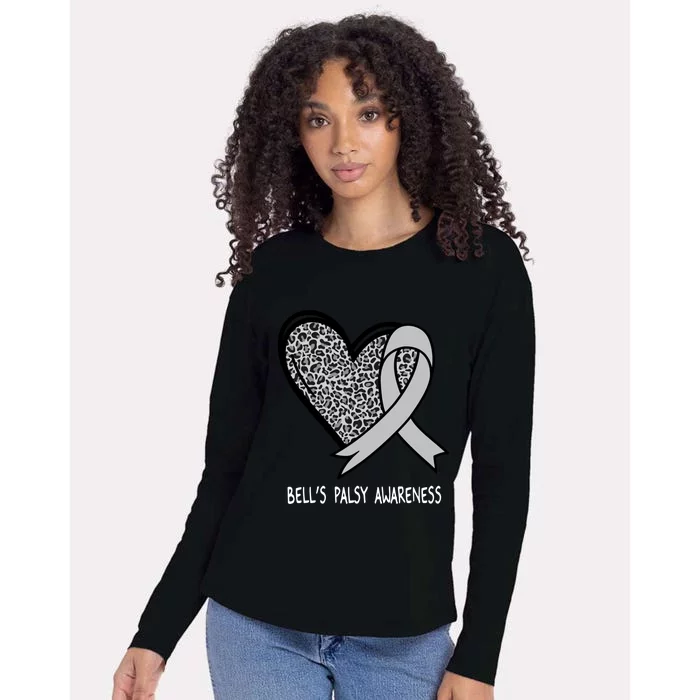 Bell’s Palsy Awareness Silver Ribbon Gift Womens Cotton Relaxed Long Sleeve T-Shirt