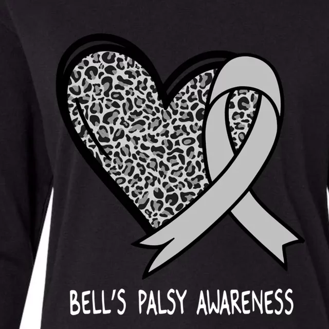 Bell’s Palsy Awareness Silver Ribbon Gift Womens Cotton Relaxed Long Sleeve T-Shirt