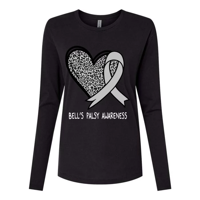 Bell’s Palsy Awareness Silver Ribbon Gift Womens Cotton Relaxed Long Sleeve T-Shirt