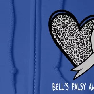 Bell’s Palsy Awareness Silver Ribbon Gift Full Zip Hoodie