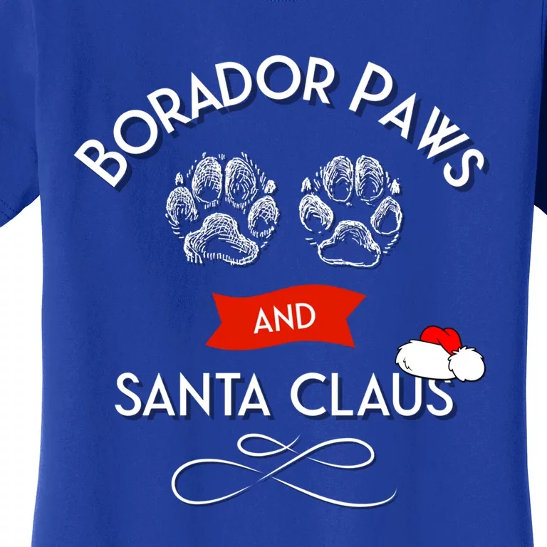 Borador Paws And Santa Claus Dog Lover Gift Women's T-Shirt